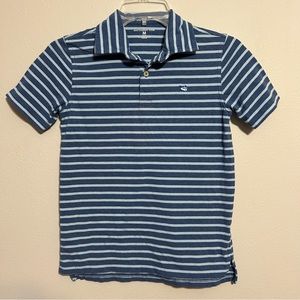 Southern Tide boy’s medium blue stripes short sleeve polo